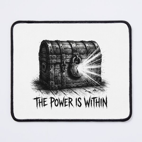Item preview, The Power Is Within Treasure Chest Glowing Padlock Dark Grunge Motivational designed and sold by Sanan Israyilli.