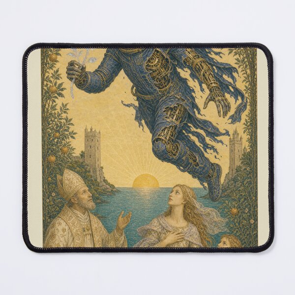 Item preview, The Death Tarot Card - Aurora Cyber Renaissance Art Print designed and sold by DMarquiseArt.