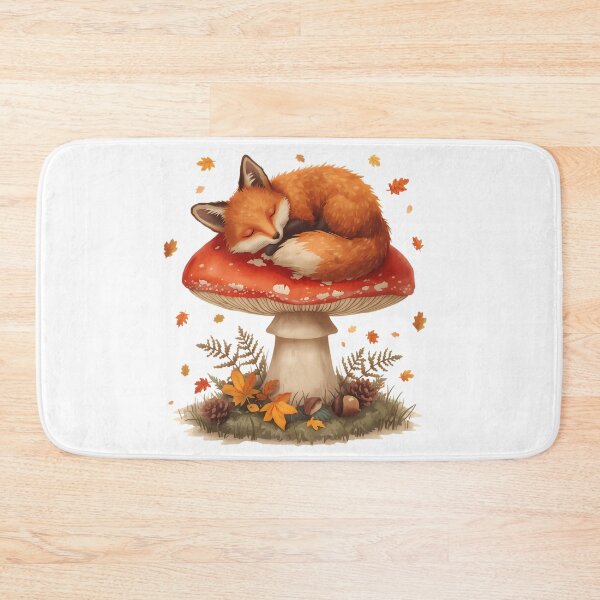 Item preview, Sleeping Red Fox on Amanita Mushroom Dark Cottagecore Autumn Sticker designed and sold by Youram.