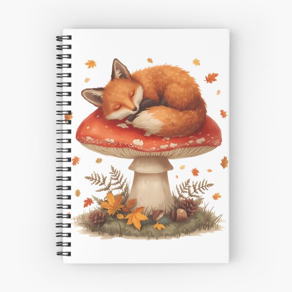Item preview, Sleeping Red Fox on Amanita Mushroom Dark Cottagecore Autumn Sticker designed and sold by Youram.