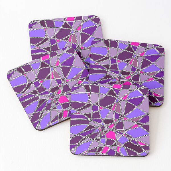 Item preview, Abstract Stained Glass Purple Pink Mosaic Geometric Pattern designed and sold by FioreDiCiliegio.