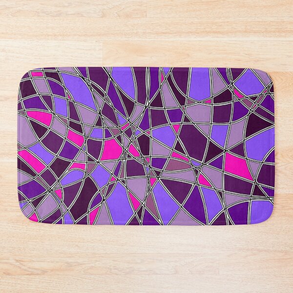 Item preview, Abstract Stained Glass Purple Pink Mosaic Geometric Pattern designed and sold by FioreDiCiliegio.