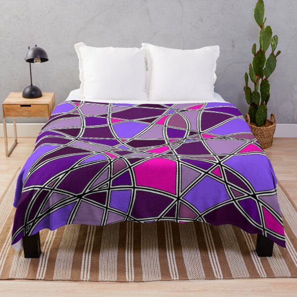 Item preview, Abstract Stained Glass Purple Pink Mosaic Geometric Pattern designed and sold by FioreDiCiliegio.