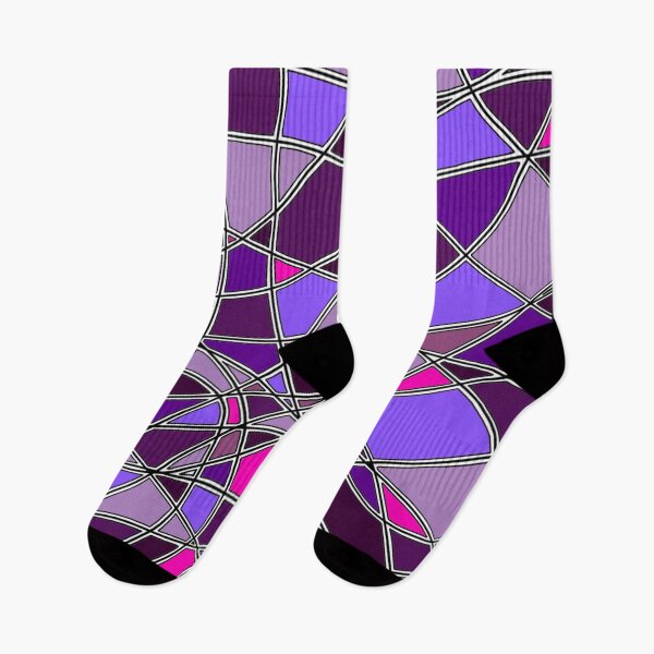 Item preview, Abstract Stained Glass Purple Pink Mosaic Geometric Pattern designed and sold by FioreDiCiliegio.