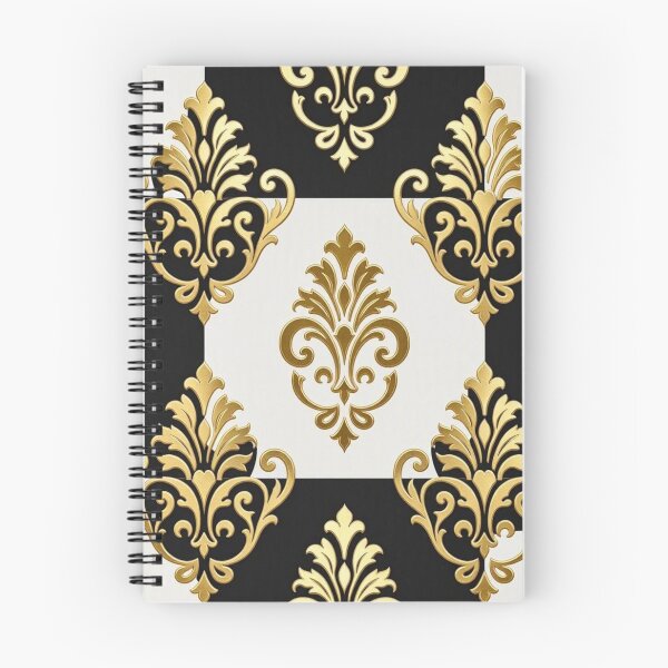 Item preview, Black, Mid White & Gold Damask designed and sold by DesignsByPrnces.
