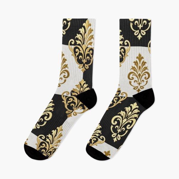 Item preview, Black, Mid White & Gold Damask designed and sold by DesignsByPrnces.