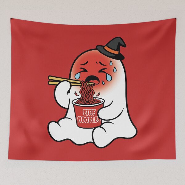 Item preview, Funny K-Spicy Fire Noodles Ghost Cute Halloween.  designed and sold by EunsooLee.