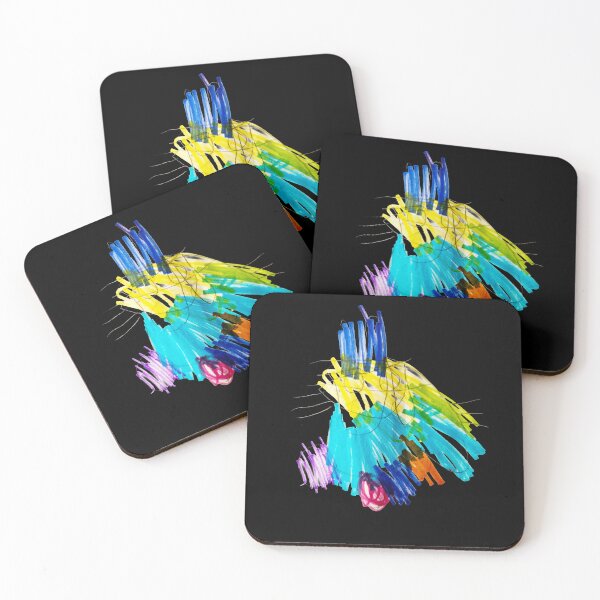 Item preview, Rainbow Feather Crown Bird – Abstract Kids Art designed and sold by TwoLinesArt.