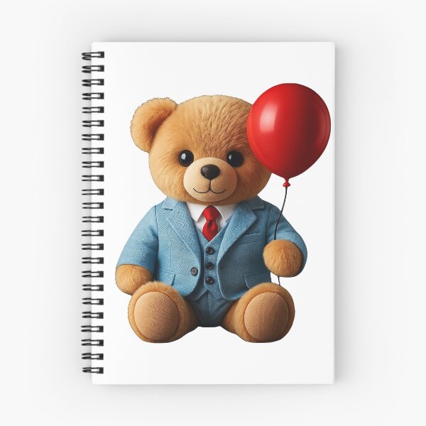 Item preview, Stylish Teddy Bear in Blue Suit Red Balloon Shapes Mania designed and sold by Shapes-Mania.
