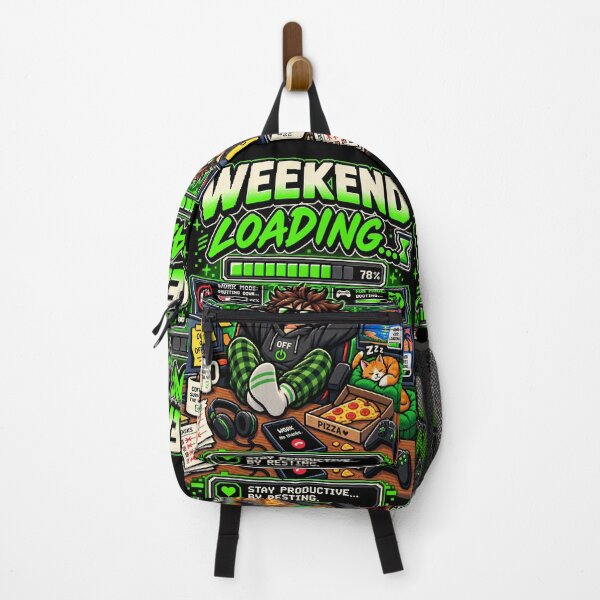 Item preview, Weekend Loading – Retro Pixel Work Mode Humor designed and sold by Mad Factory Designs.