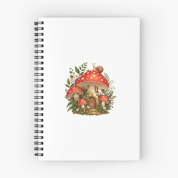 Item preview, Whimsical Mushroom Forest Fairy Tale Cottage Illustration designed and sold by Sania Wazir Studio.