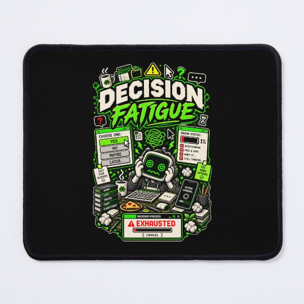 Item preview, Decision Fatigue – Retro Pixel Choice Overload Humor designed and sold by Mad Factory Designs.