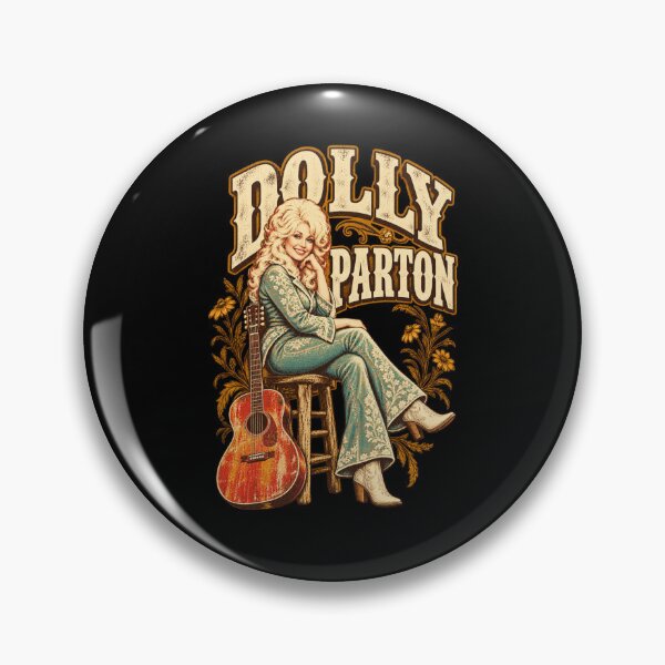 Item preview, Dolly Parton Seated Guitar Teal Floral Suit Cowboy Boots Flowers designed and sold by choudane.