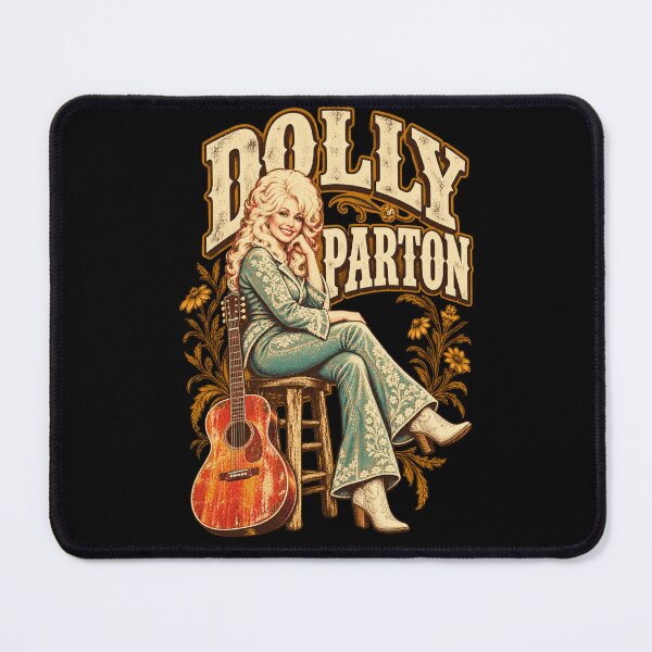 Item preview, Dolly Parton Seated Guitar Teal Floral Suit Cowboy Boots Flowers designed and sold by choudane.