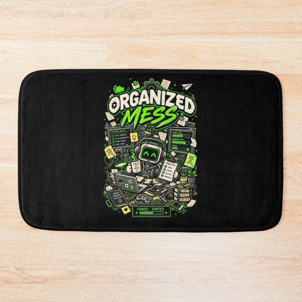 Item preview, Organized Mess – Retro Pixel Chaos Humor designed and sold by Mad Factory Designs.