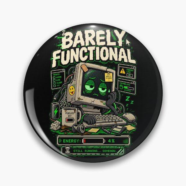 Artikelvorschau, Kaum funktionsfähig – Retro-Pixel-Computer-Humor entworfen und verkauft von Mad Factory Designs.