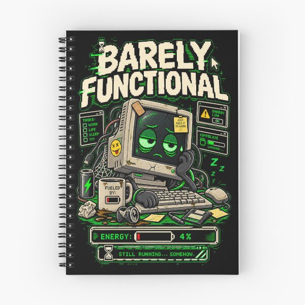 Item preview, Barely Functional – Retro Pixel Computer Humor designed and sold by Mad Factory Designs.