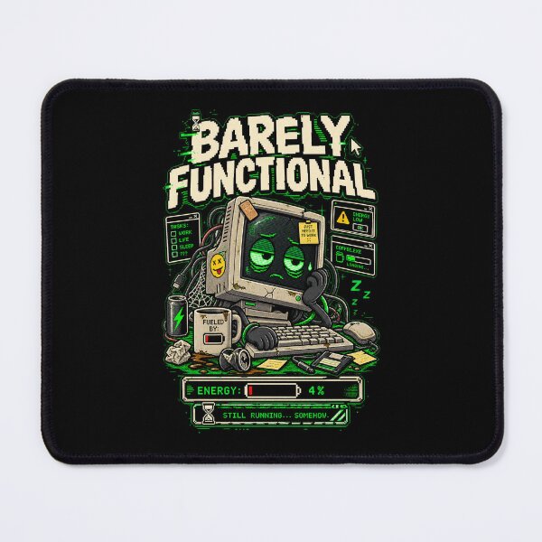 Item preview, Barely Functional – Retro Pixel Computer Humor designed and sold by Mad Factory Designs.