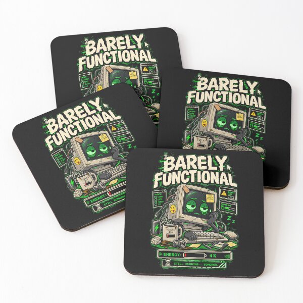 Item preview, Barely Functional – Retro Pixel Computer Humor designed and sold by Mad Factory Designs.