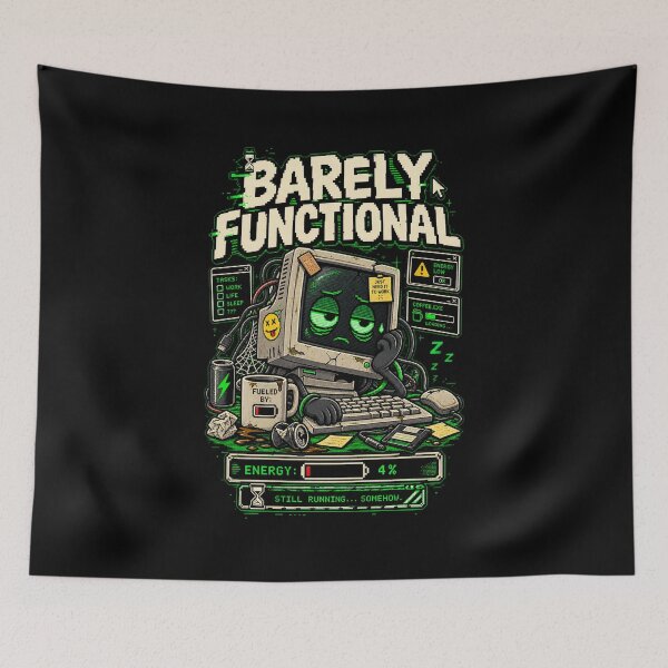Item preview, Barely Functional – Retro Pixel Computer Humor designed and sold by Mad Factory Designs.