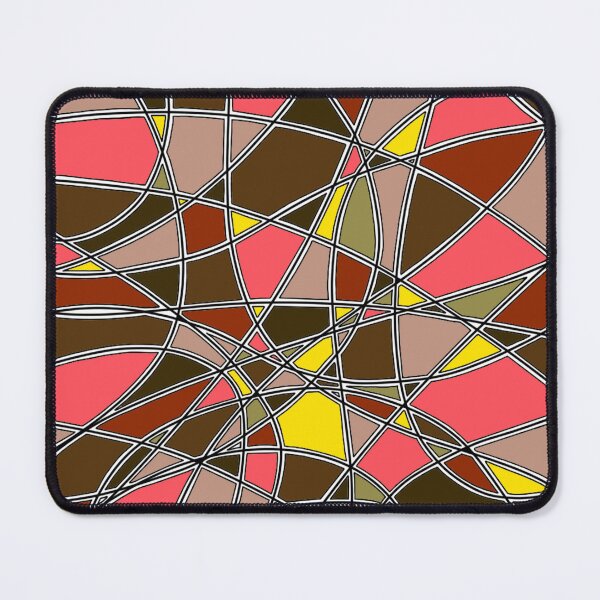 Item preview, Abstract Stained Glass Red Yellow Brown Mosaic Geometric Pattern designed and sold by FioreDiCiliegio.