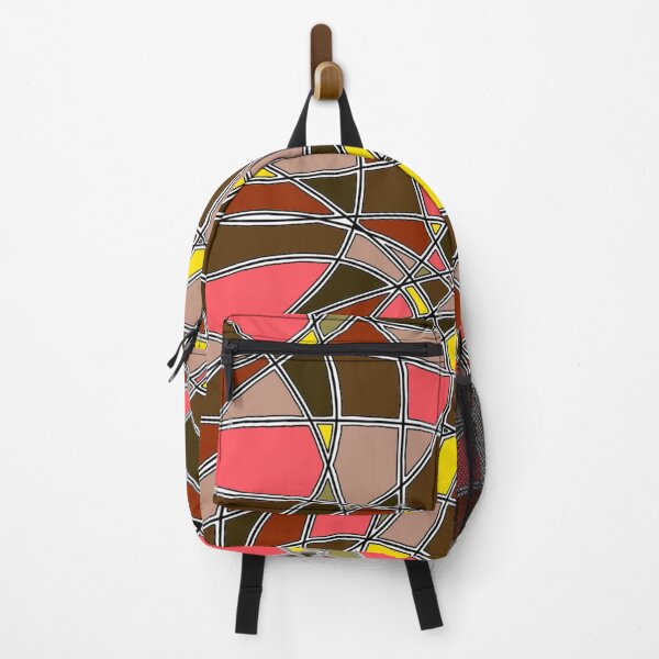 Item preview, Abstract Stained Glass Red Yellow Brown Mosaic Geometric Pattern designed and sold by FioreDiCiliegio.