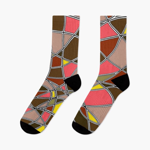 Item preview, Abstract Stained Glass Red Yellow Brown Mosaic Geometric Pattern designed and sold by FioreDiCiliegio.