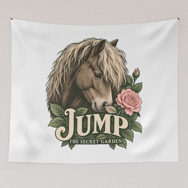 Item preview, The Secret Garden – Jump Pony and Pink Roses designed and sold by Fenay Designs.