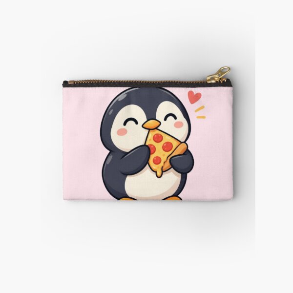 Item preview, Cute Kawaii Penguin Eating Pizza Slice Love Food Art designed and sold by ArtivaaStudio.