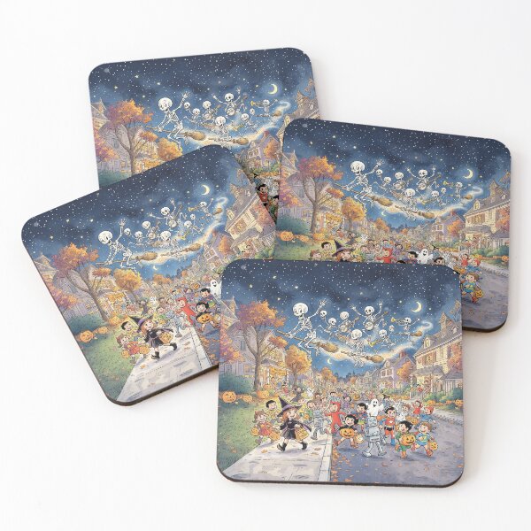 Item preview, Skeletons Trick And Treating On Halloween  designed and sold by Home Decor Art.