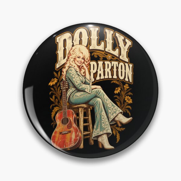 Item preview, Dolly Parton Seated Guitar Teal Floral Suit Cowboy Boots Flowers designed and sold by choudane.