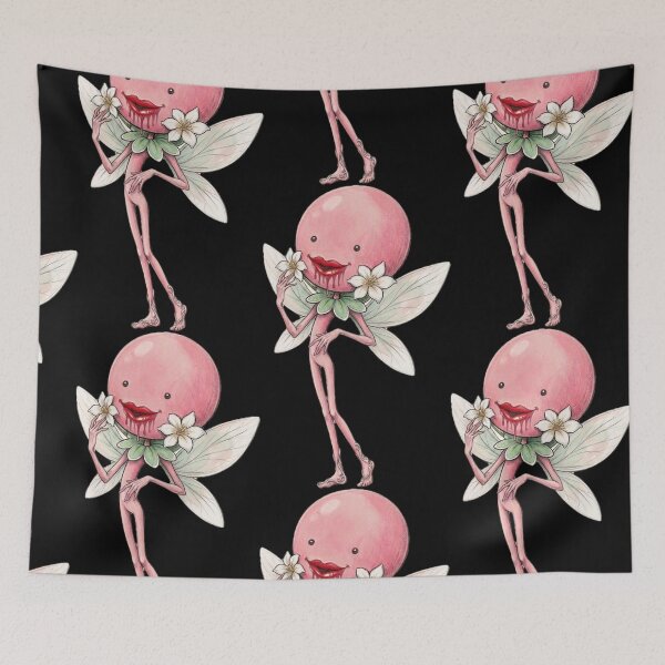 Item preview, Creepy Cute Pink Flower Fairy – Dark Fantasy Illustration designed and sold by LujziWorld.