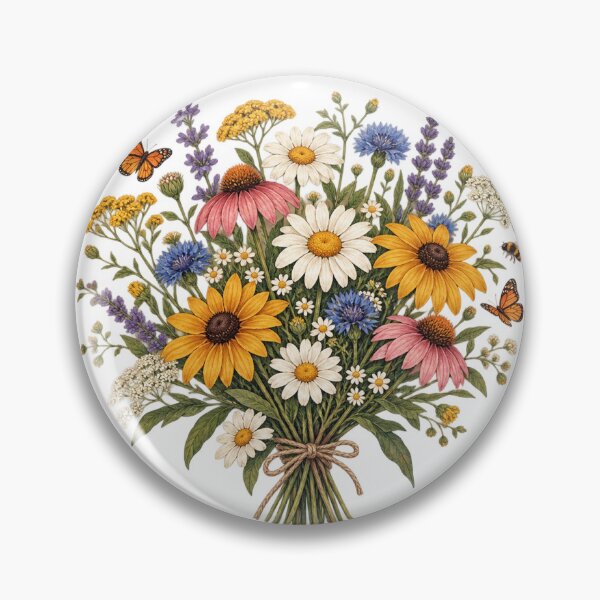 Item preview, Vintage Wildflower Bouquet Botanical Garden Illustration designed and sold by Sania Wazir Studio.