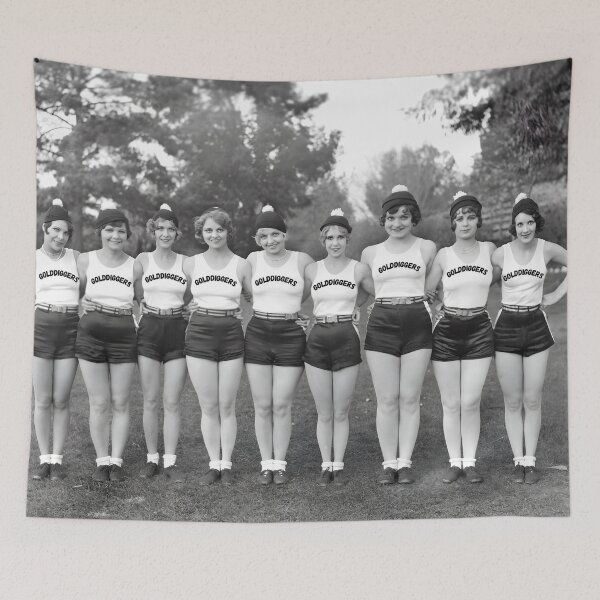 Item preview, Hilarious "golddiggers" female chorus line 1920's roaring twenties female black and white vintage photograph designed and sold by Astrid Arkhangelsky.