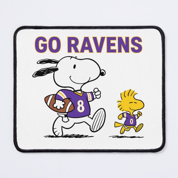 Item preview, Snoopy & Woodstock Baltimore Ravens Football Retro F693 designed and sold by GLUVY-THEME.