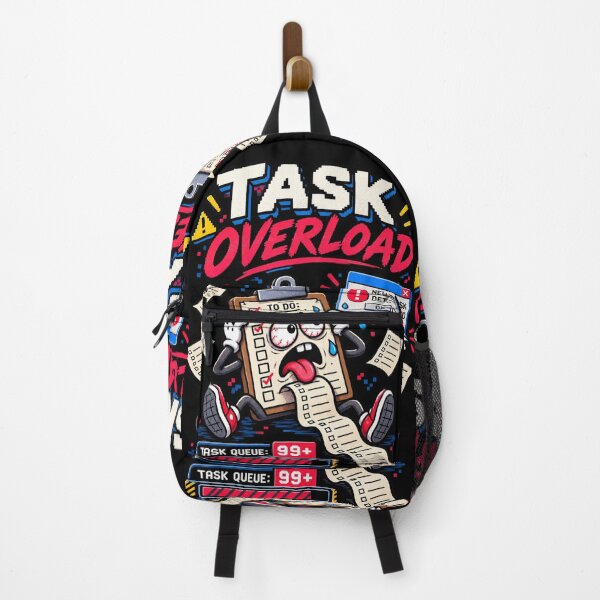 Item preview, Task Overload – Retro Pixel Work Chaos Humor designed and sold by Mad Factory Designs.