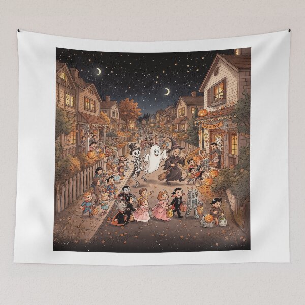 Item preview, Trick And Treating On Halloween designed and sold by Home Decor Art.