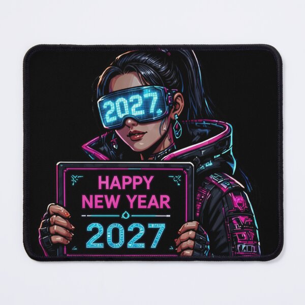 Item preview, Cyberpunk Girl VR Glasses Happy New Year 2027 designed and sold by LazyDayzCo.