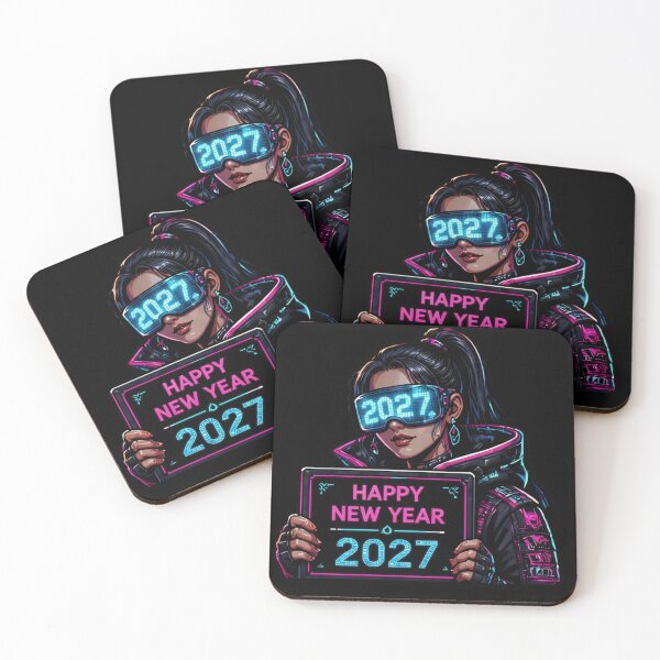 Item preview, Cyberpunk Girl VR Glasses Happy New Year 2027 designed and sold by LazyDayzCo.