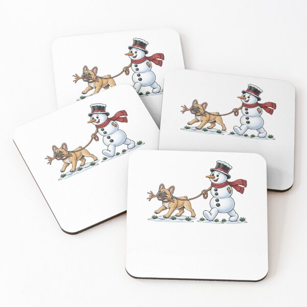 Item preview, Christmas French Bulldog Walking Snowman Winter Holiday designed and sold by thefirstbroo.