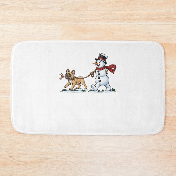 Item preview, Christmas French Bulldog Walking Snowman Winter Holiday designed and sold by thefirstbroo.