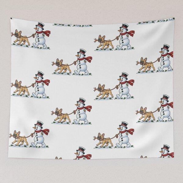 Item preview, Christmas French Bulldog Walking Snowman Winter Holiday designed and sold by thefirstbroo.