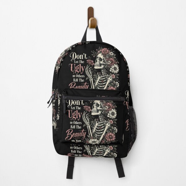 Item preview, Floral Skeleton Dont Let The Ugly Kill The Beauty Vintage Graphic designed and sold by Machomanshop.