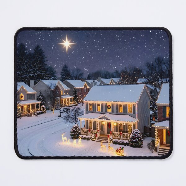 Item preview, Suburban Christmas Street with Star of Bethlehem designed and sold by Sybille-Yates.