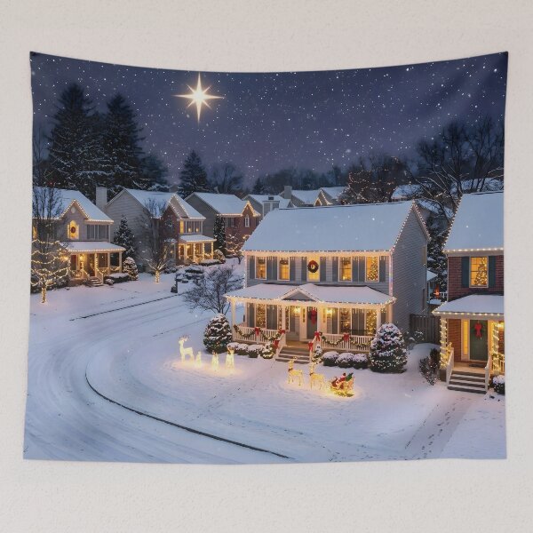 Item preview, Suburban Christmas Street with Star of Bethlehem designed and sold by Sybille-Yates.