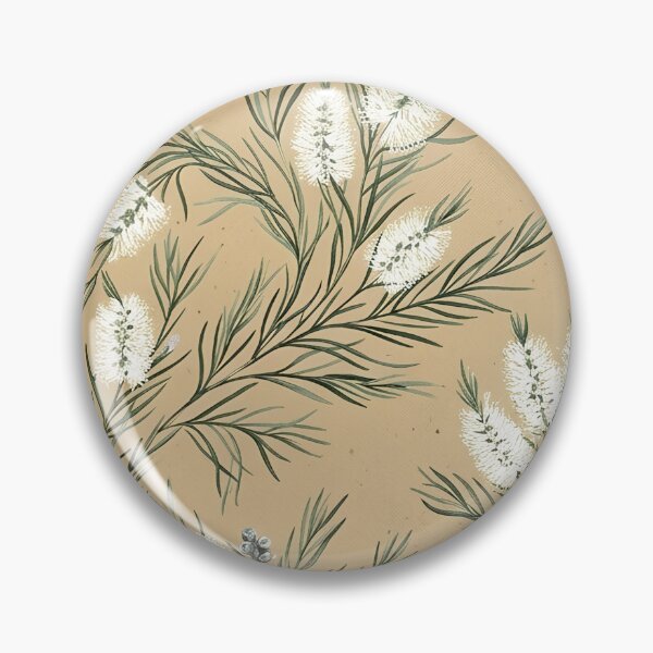 Item preview, Ochre & Cream Bottlebrush Vintage Wildflower Pattern designed and sold by Studio BC.