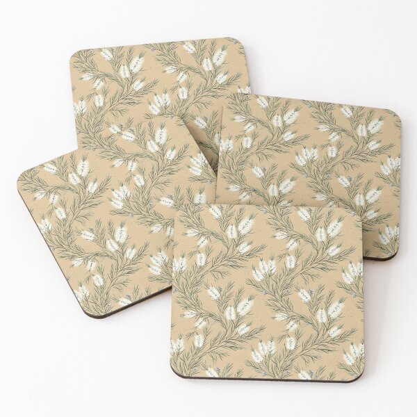 Item preview, Ochre & Cream Bottlebrush Vintage Wildflower Pattern designed and sold by Studio BC.