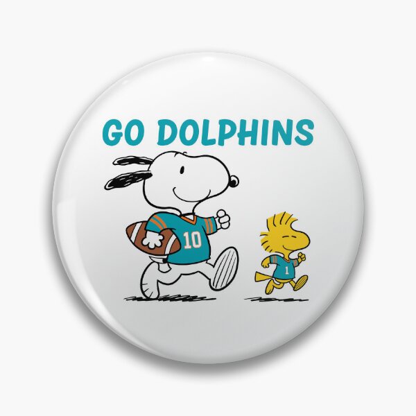 Item preview, Snoopy & Woodstock Miami Dolphins Football Retro F695 designed and sold by GLUVY-THEME.