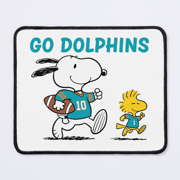 Item preview, Snoopy & Woodstock Miami Dolphins Football Retro F695 designed and sold by GLUVY-THEME.