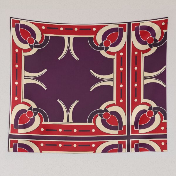 Item preview, Cherry Plum Frame – Geometric Art Deco Scarf designed and sold by astersgraphics.